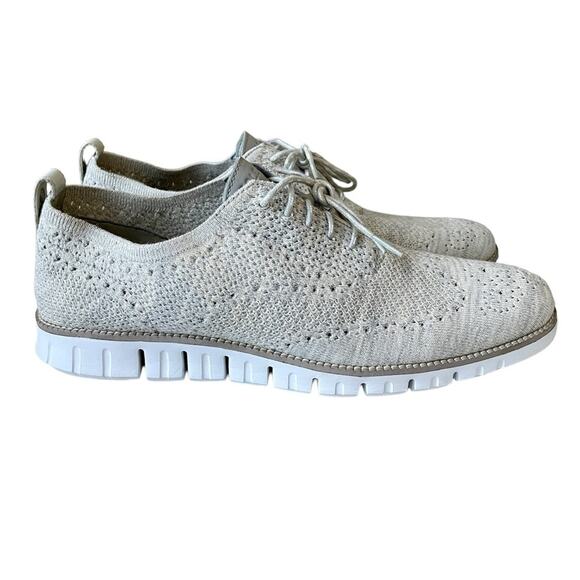 Cole Haan ZeroGrand Stitchlite Oxford Lace Up Shoes Grey Knit 12 - Picture 4 of 11